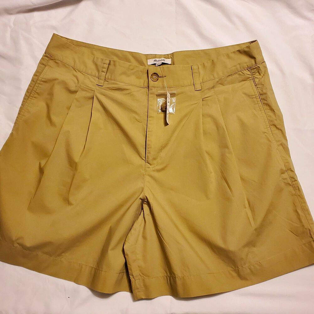 Madewell The Everyday Trouser Short Women's Chino Poplin Beige 14 Mid Rise